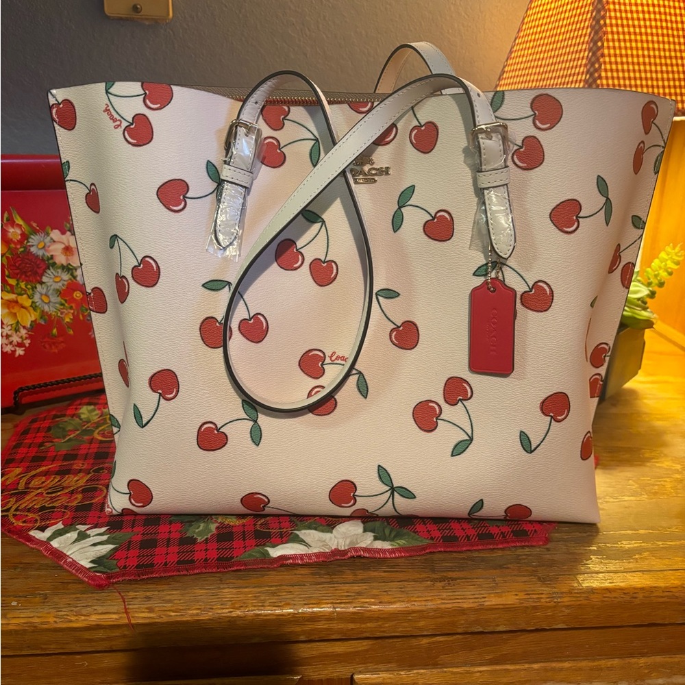 Coach Mollie Cherry Print Tote